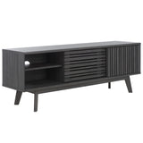 Safavieh Esma 3 Door Media Stand Distressed Black 58.7" x 15.2" x 21.1"