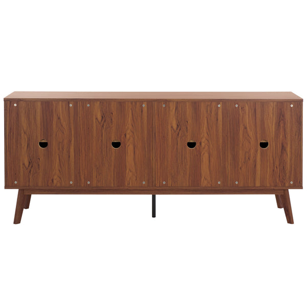 Safavieh Helena Large Media Stand - Elegant Walnut Finish With 4 Drawers & 4 Shelves For Stylish Storage Walnut Wood,Metal Med9641a-2bx