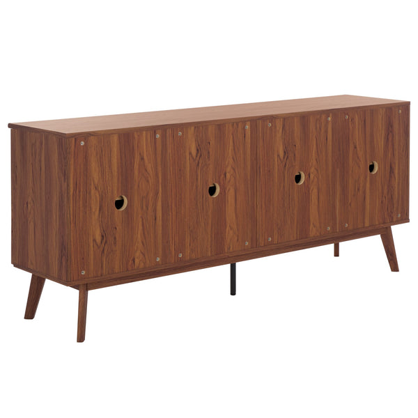 Safavieh Helena Large Media Stand - Elegant Walnut Finish With 4 Drawers & 4 Shelves For Stylish Storage Walnut Wood,Metal Med9641a-2bx