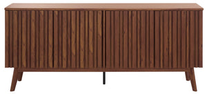 Safavieh Helena Large Media Stand - Elegant Walnut Finish With 4 Drawers & 4 Shelves For Stylish Storage Walnut Wood,Metal Med9641a-2bx