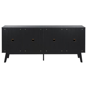 Safavieh Helena Large Media Stand - Elegant Walnut Finish With 4 Drawers & 4 Shelves For Stylish Storage Black Wood,Metal Med9641b-2bx