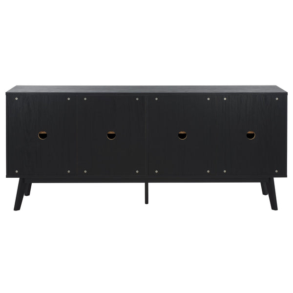 Safavieh Helena Large Media Stand - Elegant Walnut Finish With 4 Drawers & 4 Shelves For Stylish Storage Black Wood,Metal Med9641b-2bx