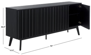 Safavieh Helena Large Media Stand - Elegant Walnut Finish With 4 Drawers & 4 Shelves For Stylish Storage Black Wood,Metal Med9641b-2bx