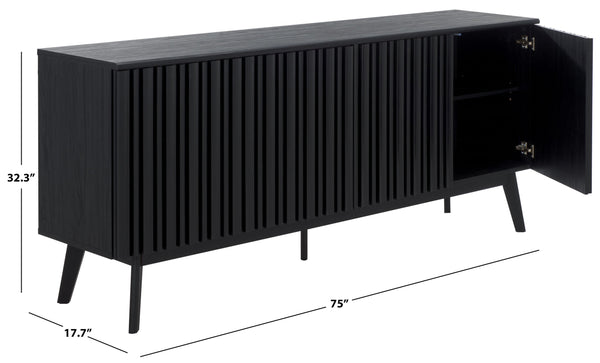 Safavieh Helena Large Media Stand - Elegant Walnut Finish With 4 Drawers & 4 Shelves For Stylish Storage Black Wood,Metal Med9641b-2bx