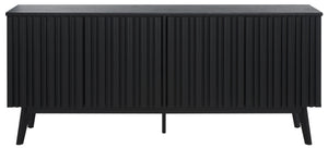 Safavieh Helena Large Media Stand - Elegant Walnut Finish With 4 Drawers & 4 Shelves For Stylish Storage Black Wood,Metal Med9641b-2bx