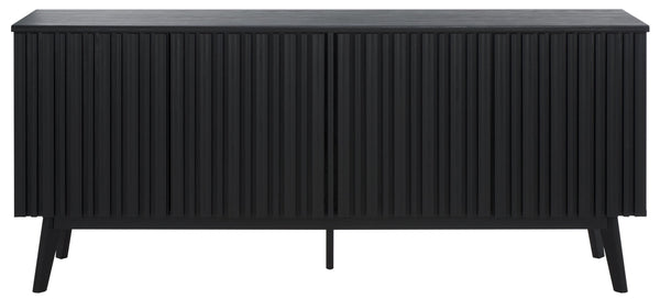 Safavieh Helena Large Media Stand - Elegant Walnut Finish With 4 Drawers & 4 Shelves For Stylish Storage Black Wood,Metal Med9641b-2bx