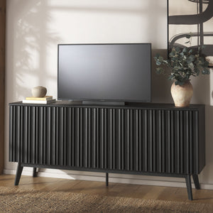 Safavieh Helena Large Media Stand - Elegant Walnut Finish With 4 Drawers & 4 Shelves For Stylish Storage Black Wood,Metal Med9641b-2bx