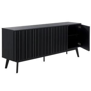 Safavieh Helena Large Media Stand - Elegant Walnut Finish With 4 Drawers & 4 Shelves For Stylish Storage Black Wood,Metal Med9641b-2bx