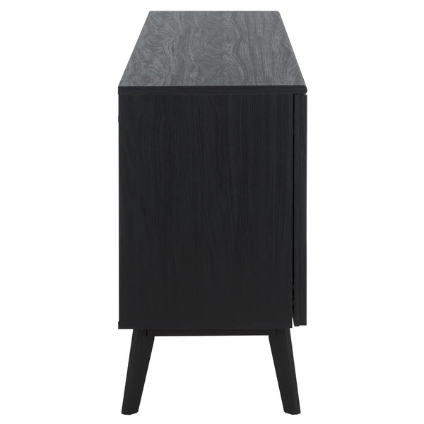 Safavieh Helena Large Media Stand - Elegant Walnut Finish With 4 Drawers & 4 Shelves For Stylish Storage Black Wood,Metal Med9641b-2bx