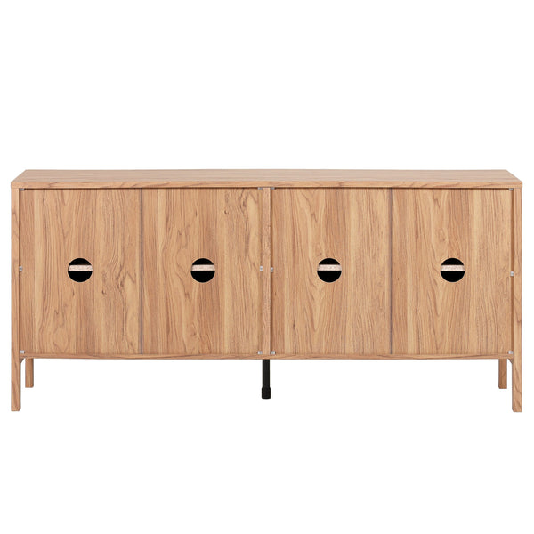 Safavieh Glapelle 4 Door 2 Shelf Sideboard/Media Stand - Elegantly Crafted Oak Storage For Modern Homes Oak Pb,Mdf Med9643a-2bx