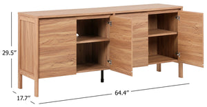 Safavieh Glapelle 4 Door 2 Shelf Sideboard/Media Stand - Elegantly Crafted Oak Storage For Modern Homes Oak Pb,Mdf Med9643a-2bx