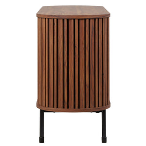 Safavieh Enid Large 2 Door Sideboard And Media Stand – Elegant Walnut Design With Sleek Black Accents Walnut ,Black Wood ,Metal Med9644a-2bx