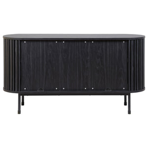 Safavieh Enid Large 2 Door Sideboard And Media Stand – Elegant Walnut Design With Sleek Black Accents Black ,Black Wood ,Metal Med9644b-2bx