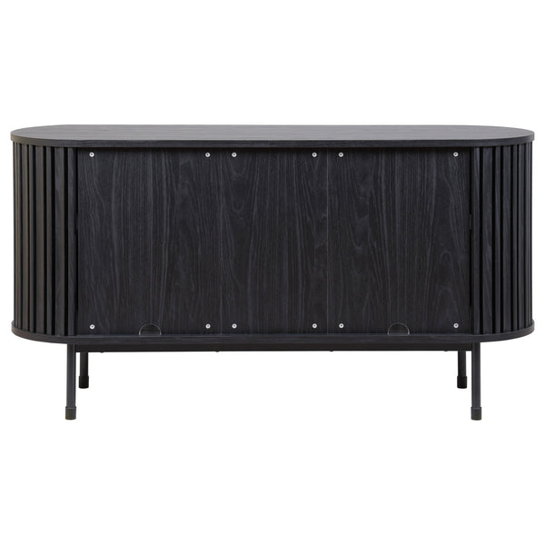 Safavieh Enid Large 2 Door Sideboard And Media Stand – Elegant Walnut Design With Sleek Black Accents Black ,Black Wood ,Metal Med9644b-2bx