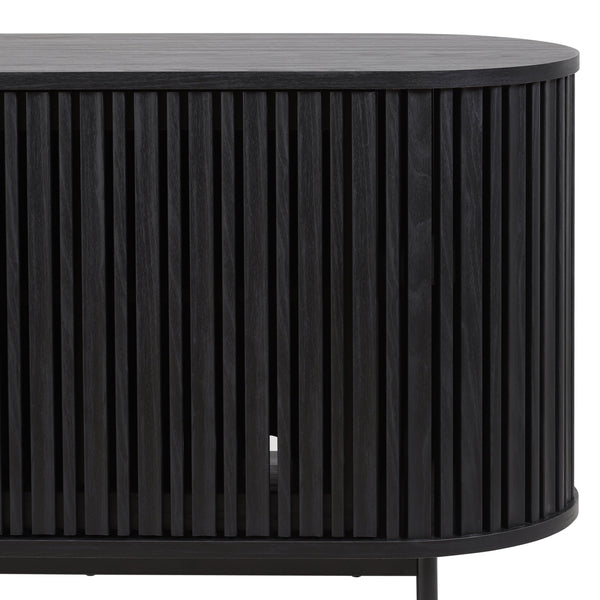 Safavieh Enid Large 2 Door Sideboard And Media Stand – Elegant Walnut Design With Sleek Black Accents Black ,Black Wood ,Metal Med9644b-2bx