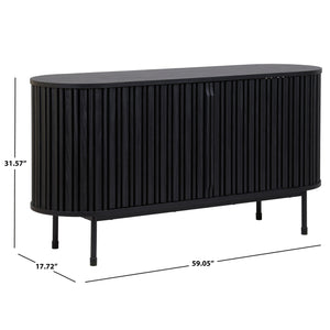 Safavieh Enid Large 2 Door Sideboard And Media Stand – Elegant Walnut Design With Sleek Black Accents Black ,Black Wood ,Metal Med9644b-2bx