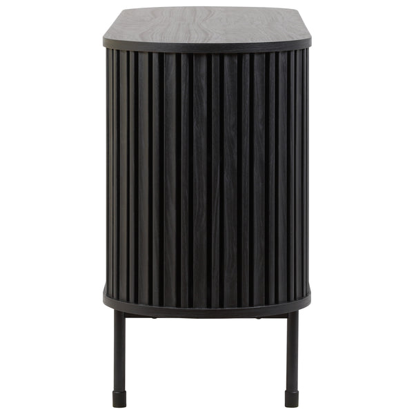 Safavieh Enid Large 2 Door Sideboard And Media Stand – Elegant Walnut Design With Sleek Black Accents Black ,Black Wood ,Metal Med9644b-2bx