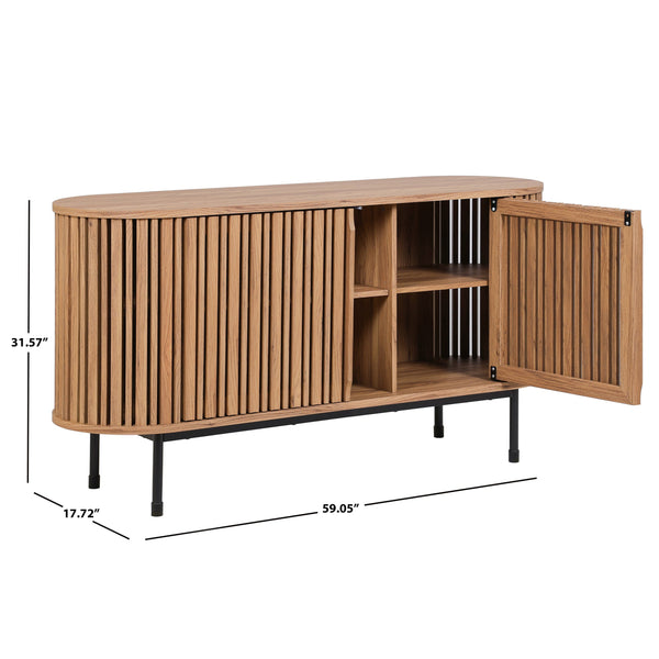 Safavieh Enid Large 2 Door Sideboard & Media Stand In Oak & Black - Elegant Storage Solution For Any Room Oak ,Black Wood ,Metal Med9644c-2bx