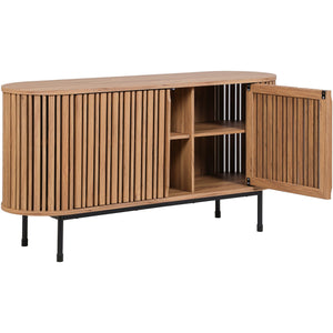 Safavieh Enid Large 2 Door Sideboard & Media Stand In Oak & Black - Elegant Storage Solution For Any Room Oak ,Black Wood ,Metal Med9644c-2bx