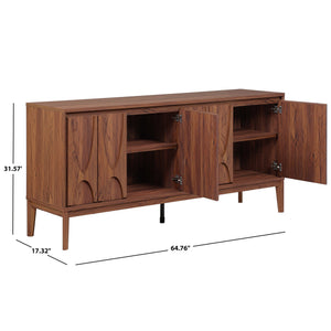 Safavieh Sibyl 4 Door Sideboard & Media Stand – Elegant Walnut Design With Ample Storage For Any Space Walnut Wood ,Metal Med9645a-2bx