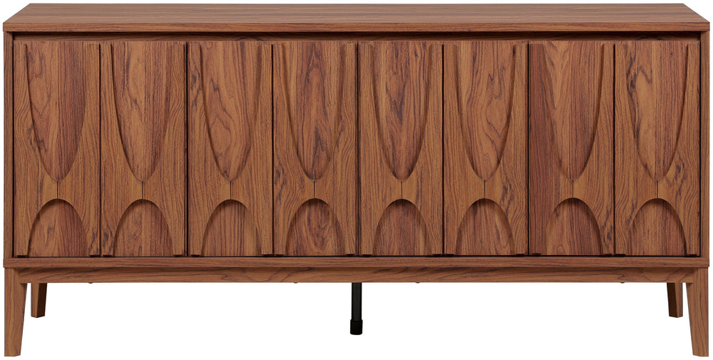 Safavieh Sibyl 4 Door Sideboard & Media Stand – Elegant Walnut Design With Ample Storage For Any Space Walnut Wood ,Metal Med9645a-2bx