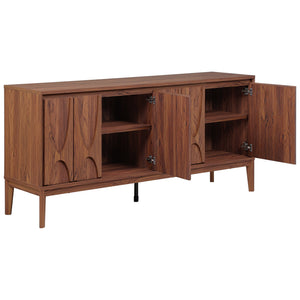 Safavieh Sibyl 4 Door Sideboard & Media Stand – Elegant Walnut Design With Ample Storage For Any Space Walnut Wood ,Metal Med9645a-2bx