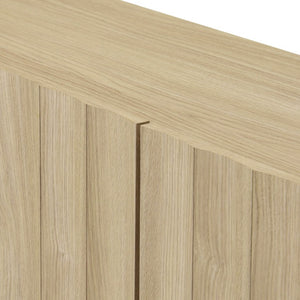 Safavieh Bloom Scalloped Oak Two Door Sideboard with Architectural Detail for Living or Dining MED9646A-2BX