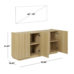 Safavieh Bloom Scalloped Oak Two Door Sideboard with Architectural Detail for Living or Dining MED9646A-2BX
