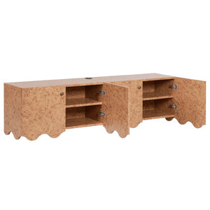 Safavieh Rowe Floating Wall Mounted Media Cabinet with Four Doors and Antique Gold Hardware MED9648A