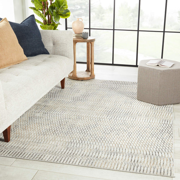 Jaipur Living Vibe by Jaipur Living Pierre Abstract Trellis Polyester Rug for Room Entryway 5'3" X 8' RUG152795