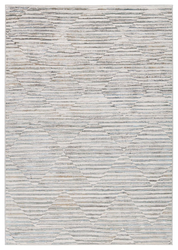 Jaipur Living Melo Wilmot Mel03 Powerloomed Machinemade 100% Polyester Geometric Stripes Indoor Rug Gray, Light Blue 100% Polyester Rug152806