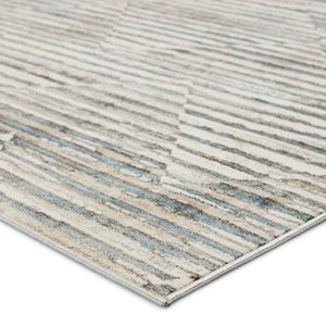 Jaipur Living Melo Wilmot Mel03 Powerloomed Machinemade 100% Polyester Geometric Stripes Indoor Rug Gray, Light Blue 100% Polyester Rug152806