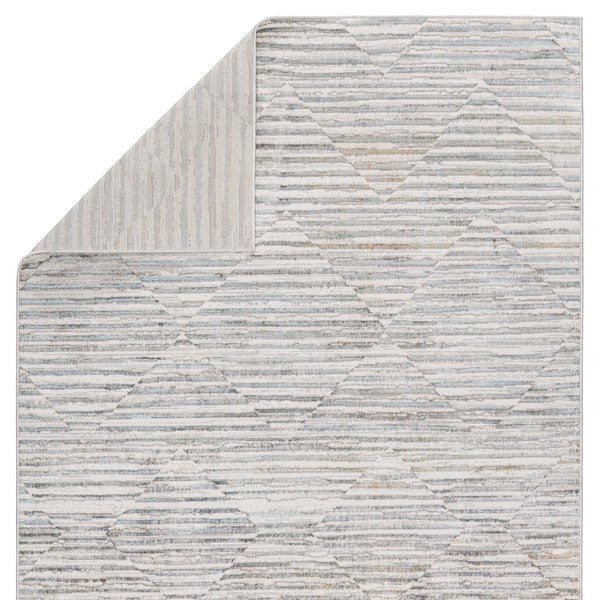 Jaipur Living Melo Wilmot Mel03 Powerloomed Machinemade 100% Polyester Geometric Stripes Indoor Rug Gray, Light Blue 100% Polyester Rug152806