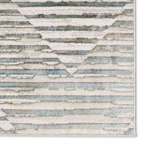 Jaipur Living Melo Wilmot Mel03 Powerloomed Machinemade 100% Polyester Geometric Stripes Indoor Rug Gray, Light Blue 100% Polyester Rug152806