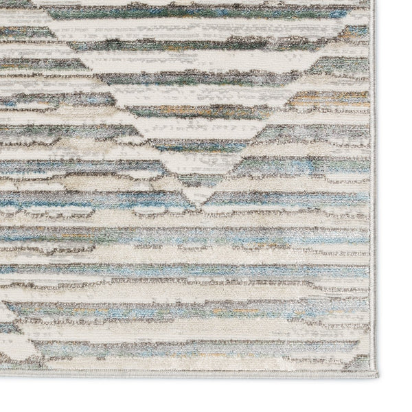 Jaipur Living Melo Wilmot Mel03 Powerloomed Machinemade 100% Polyester Geometric Stripes Indoor Rug Gray, Light Blue 100% Polyester Rug152806