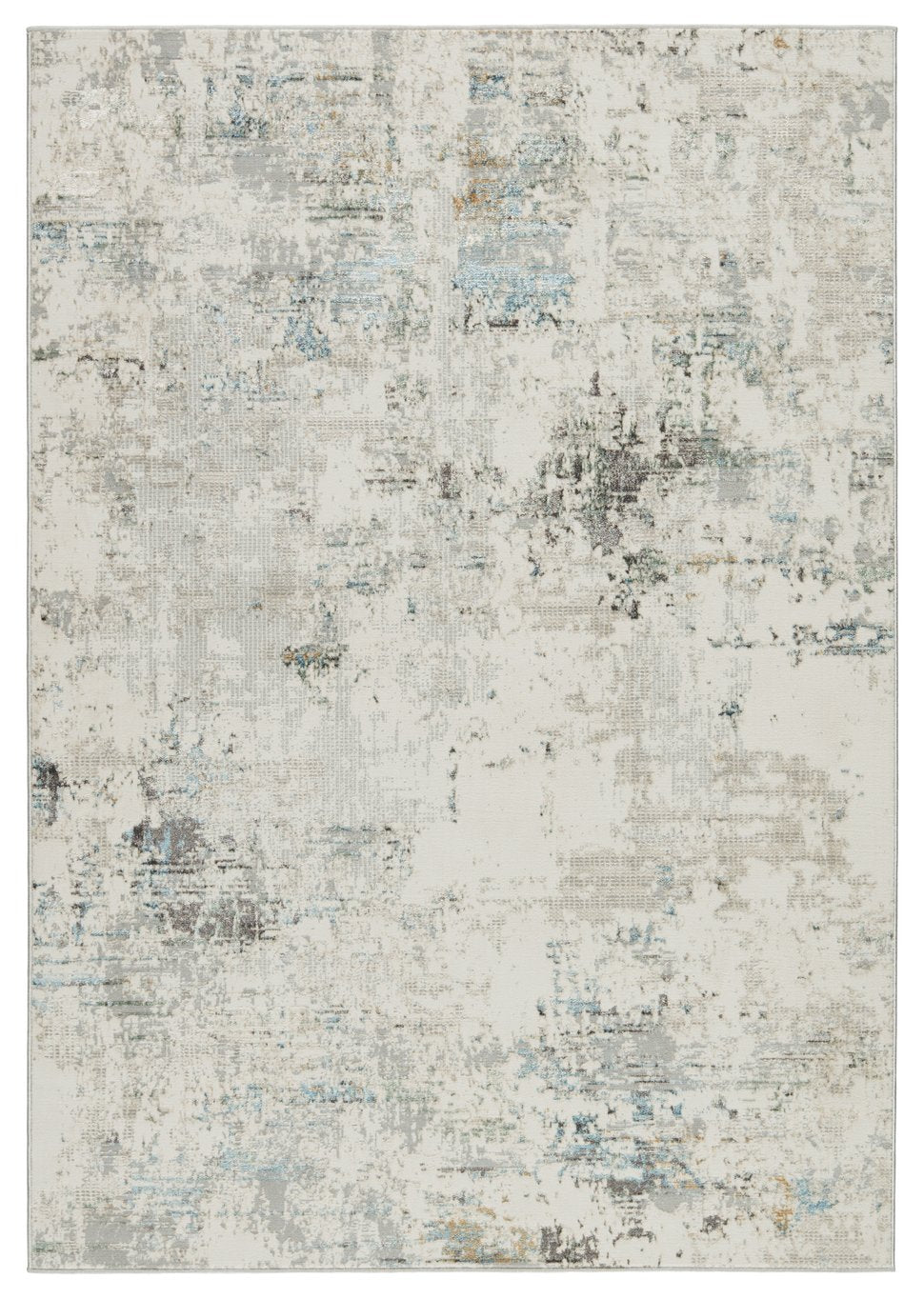 Jaipur Living Melo Jehan Mel07 Powerloomed Machinemade 100% Polyester Abstract Abstract Indoor Rug Ivory, Light Blue 100% Polyester Rug152831