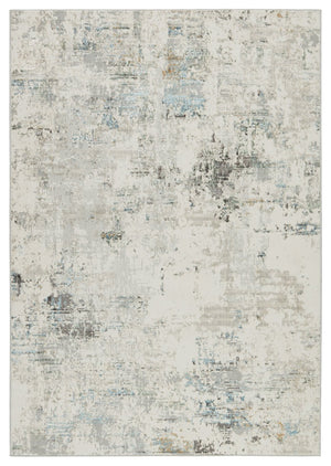 Jaipur Living Melo Jehan Mel07 Powerloomed Machinemade 100% Polyester Abstract Abstract Indoor Rug Ivory, Light Blue 100% Polyester Rug152831