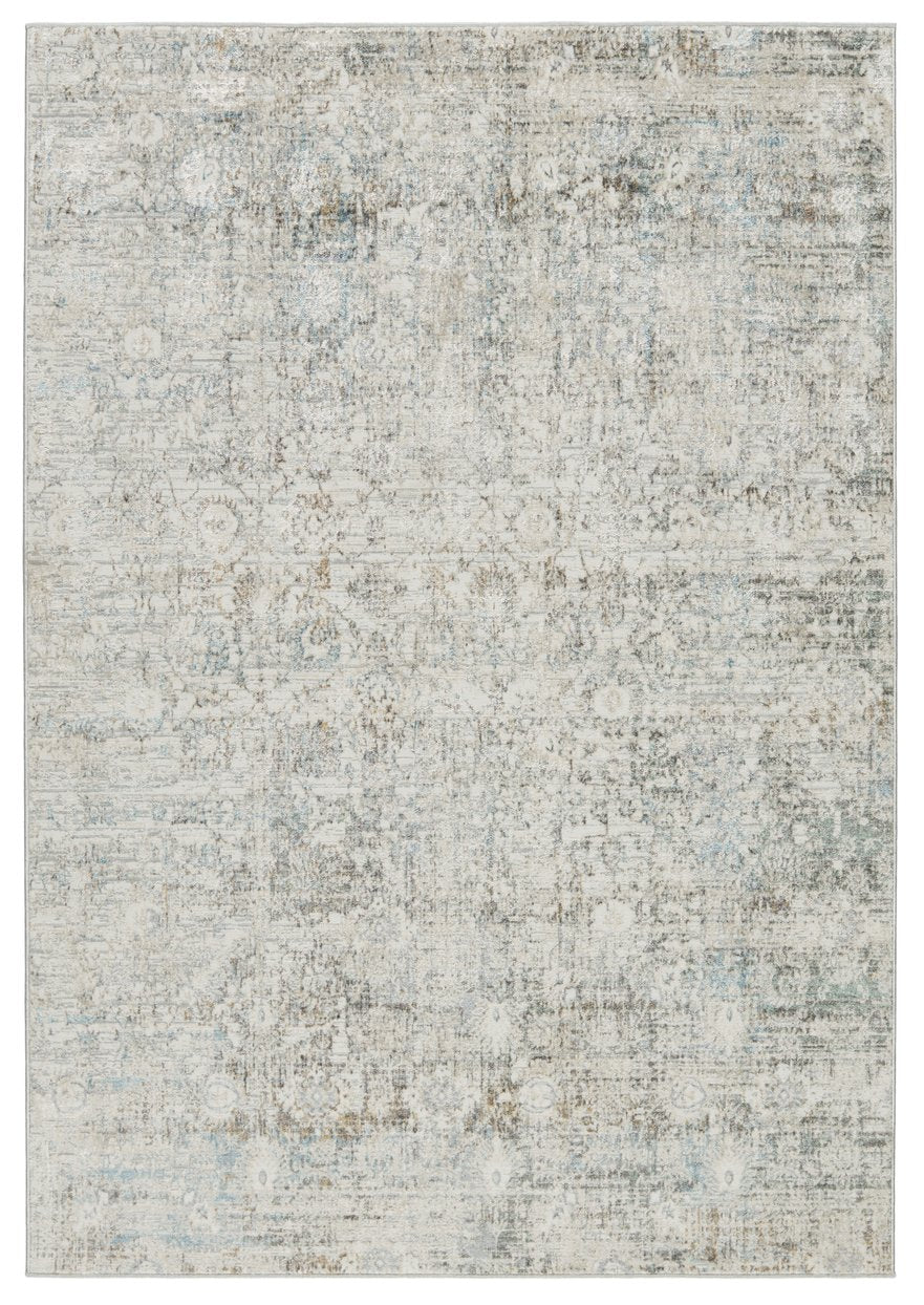Jaipur Living Melo Kenrick Mel08 Powerloomed Machinemade 100% Polyester Vintage Floral Indoor Rug Gray, Light Blue 100% Polyester Rug152840