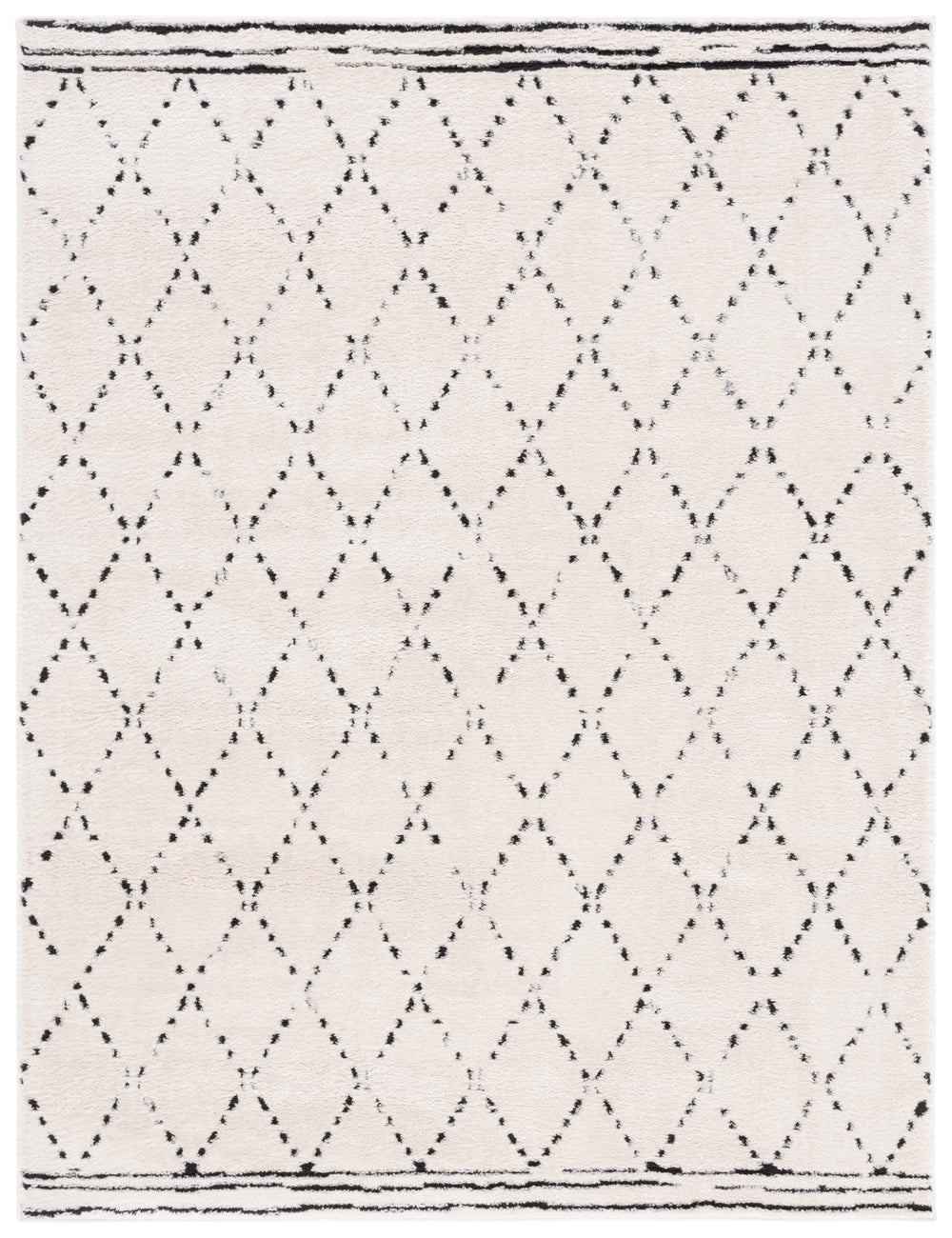 Safavieh Melody Exquisite Bohemian Area Rug - Plush Geometric Design For Sophisticated Home Decor Elegance Ivory ,Black Polyester Mel102a-3