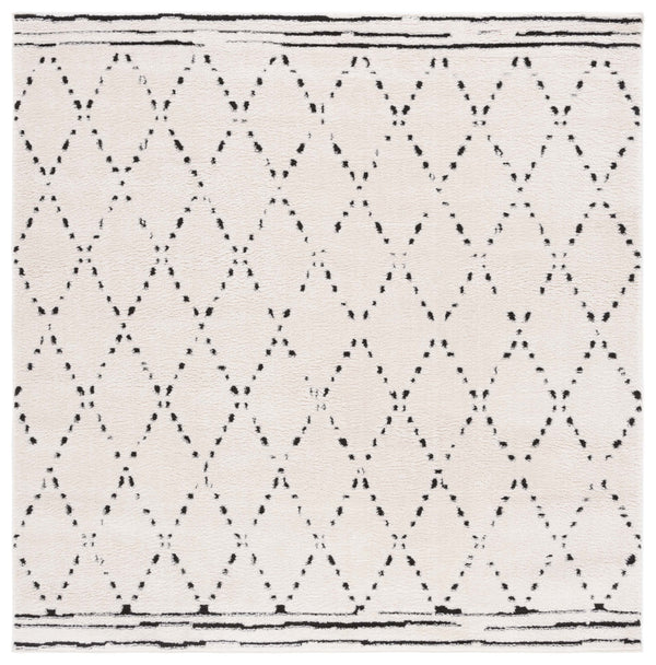 Safavieh Melody Exquisite Bohemian Area Rug - Plush Geometric Design For Sophisticated Home Decor Elegance Ivory ,Black Polyester Mel102a-3