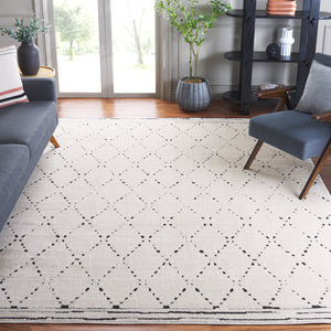 Safavieh Melody Exquisite Bohemian Area Rug - Plush Geometric Design For Sophisticated Home Decor Elegance Ivory ,Black Polyester Mel102a-3