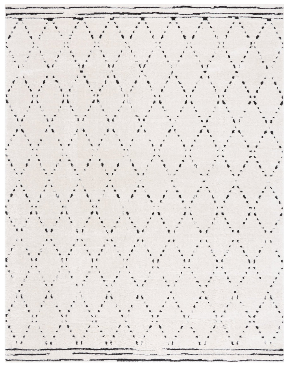 Safavieh Melody Exquisite Bohemian Area Rug - Plush Geometric Design For Sophisticated Home Decor Elegance Ivory ,Black Polyester Mel102a-3