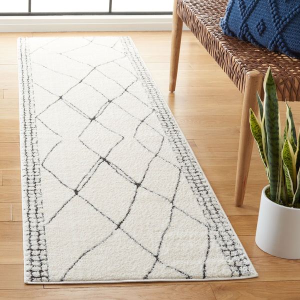Safavieh Melody Modern Geometric Area Rug - Chic Ivory And Black Design For Contemporary Home Decor Ivory ,Black Polyester Mel104a-3