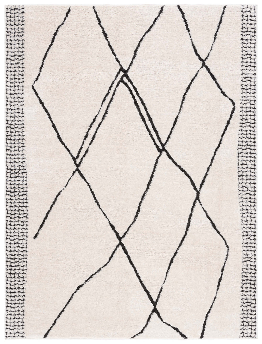 Safavieh Melody Modern Geometric Area Rug - Chic Ivory And Black Design For Contemporary Home Decor Ivory ,Black Polyester Mel104a-3