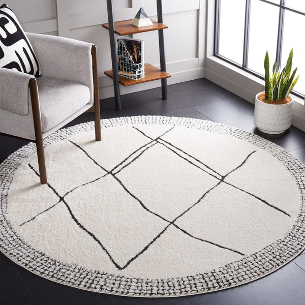 Safavieh Melody Modern Geometric Area Rug - Chic Ivory And Black Design For Contemporary Home Decor Ivory ,Black Polyester Mel104a-3