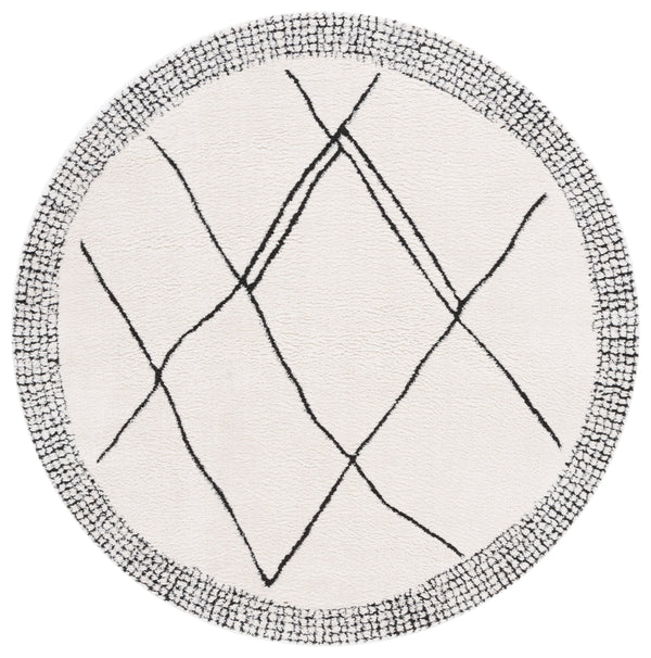 Safavieh Melody Modern Geometric Area Rug - Chic Ivory And Black Design For Contemporary Home Decor Ivory ,Black Polyester Mel104a-3