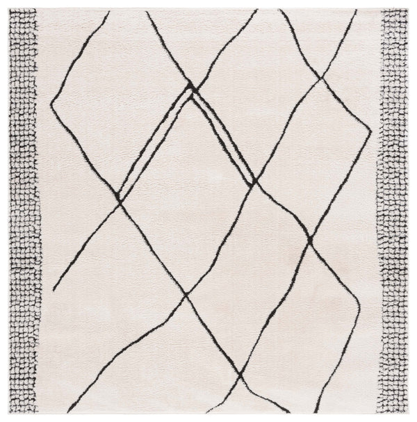 Safavieh Melody Modern Geometric Area Rug - Chic Ivory And Black Design For Contemporary Home Decor Ivory ,Black Polyester Mel104a-3