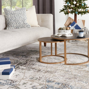 Jaipur Living Melo Arya Mel10 Powerloomed Machinemade 100% Polyester Moroccan / Bohemian Trellis Indoor Rug Ivory, Light Blue 100% Polyester Rug152855