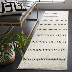 Safavieh Melody Modern Ivory And Black Geometric Rug — Low-Pile, Durable Power-Loomed Performance For Homes 6'-0" x 8'-0" MEL114A-68
