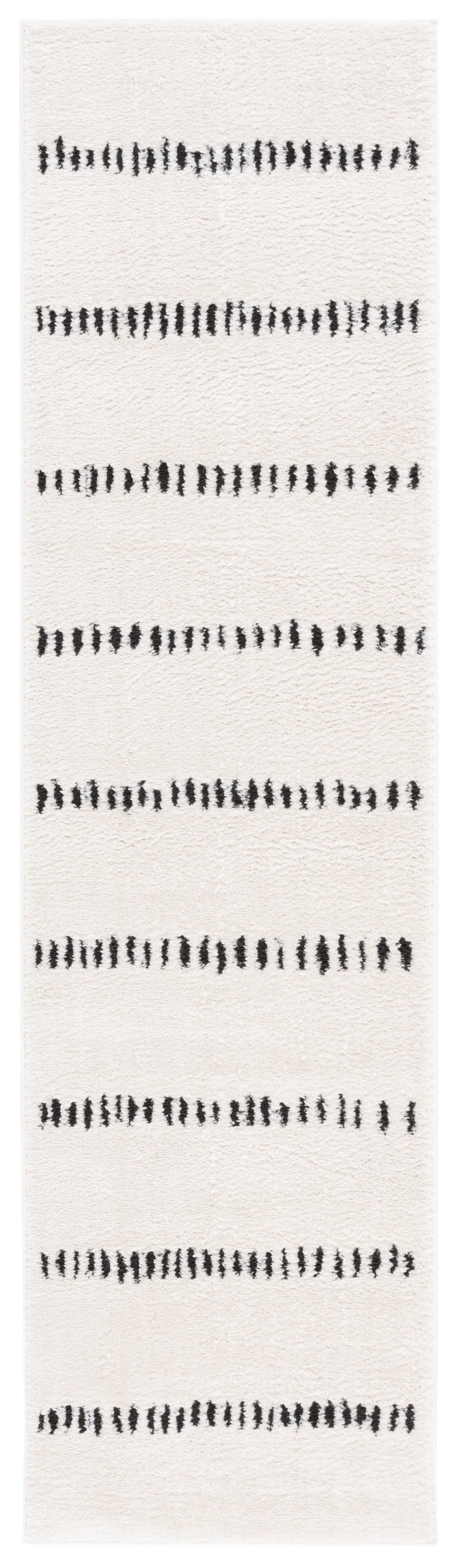 Safavieh Melody Ivory And Black Geometric Area Rug — Power-Loomed Turkey, Low-Profile 5/8" Pile, Durable Stylish Anchor 8'-0" x 8'-0" MEL114A-8SQ